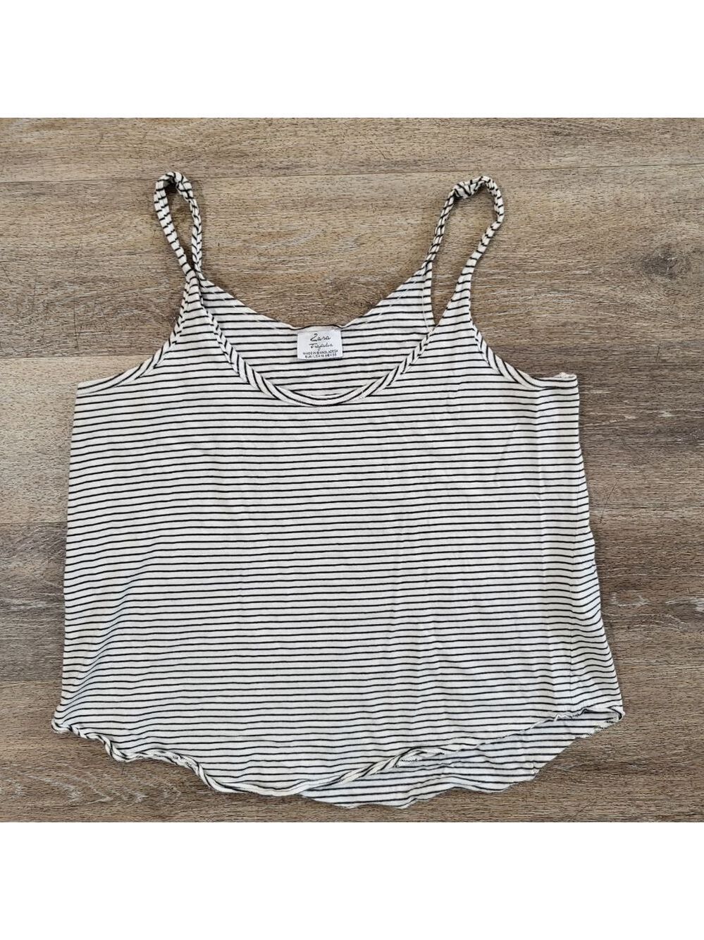 Zara Trafaluc Women's Tank Top Size M White Black Striped